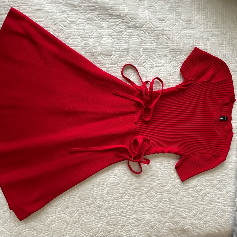Red Fit and flare dress